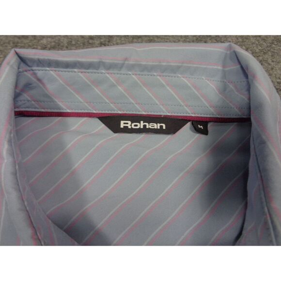 Rohan Shirt Mens M Blue Pink Striped Long Sleeve Performance Worldview - Picture 6 of 10